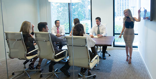 Meeting in conference room
